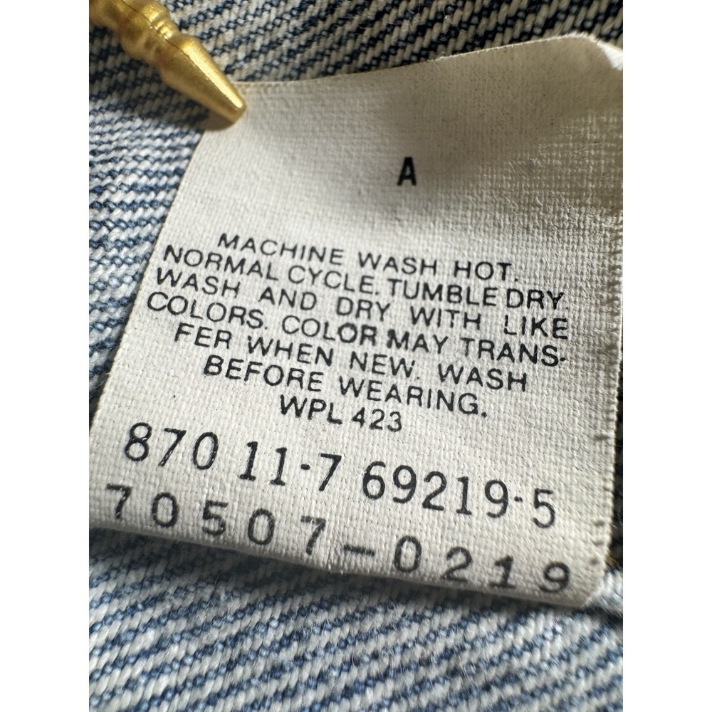Vintage 80s Levi's 70507 Acid Wash Denim Trucker Jacket Made in USA Size Large - Picture 7 of 11